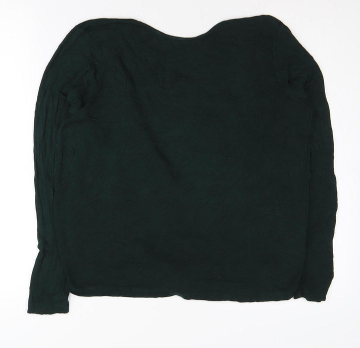 Only Women's Green Wrap Jumper Medium V-Neck, Long Sleeve