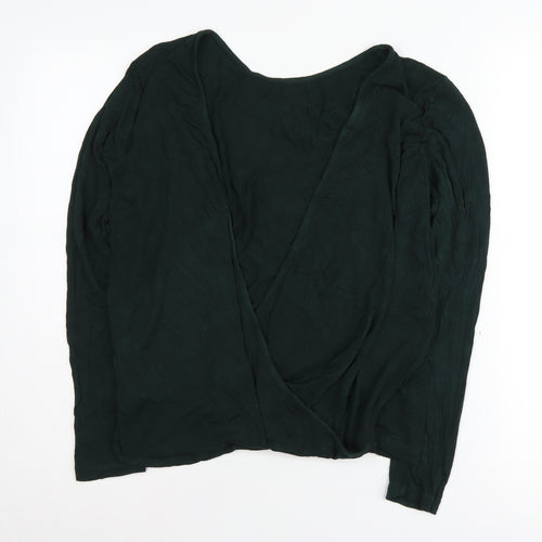 Only Women's Green Wrap Jumper Medium V-Neck, Long Sleeve