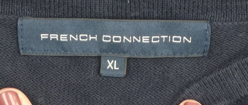 French Connection Men's Black XL Vest Casual Cotton