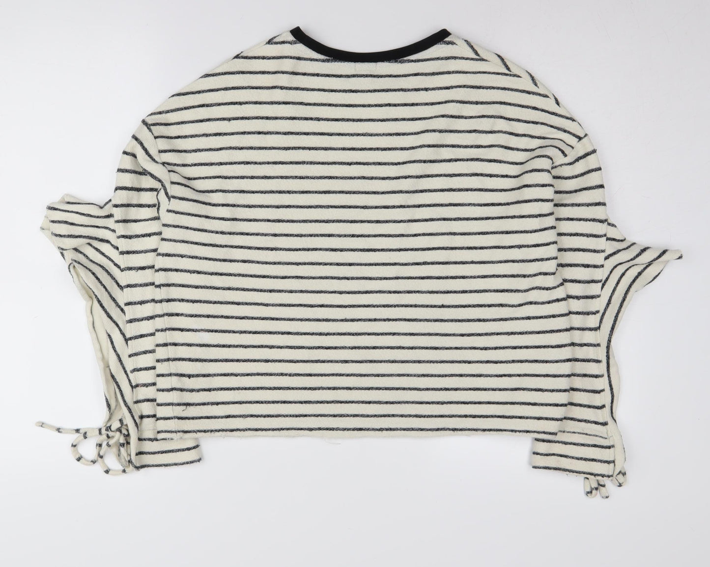 River Island Women's Ivory Striped Pullover Jumper M