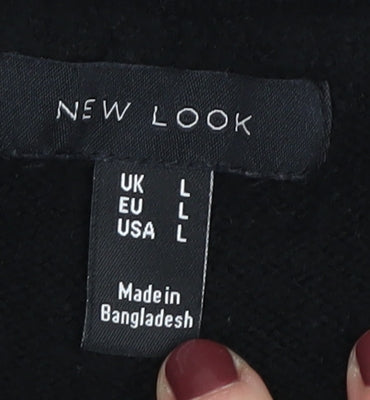 New Look Women's Black Cardigan - Large, Lightweight V-Neck