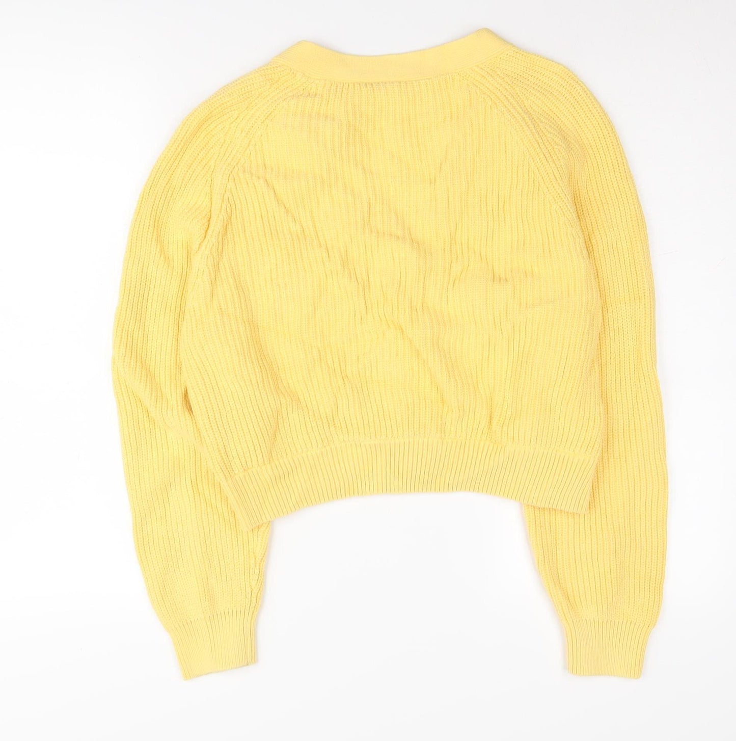 Monki Women's Yellow Cardigan, M, V-Neck, Lightweight