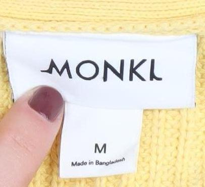 Monki Women's Yellow Cardigan, M, V-Neck, Lightweight