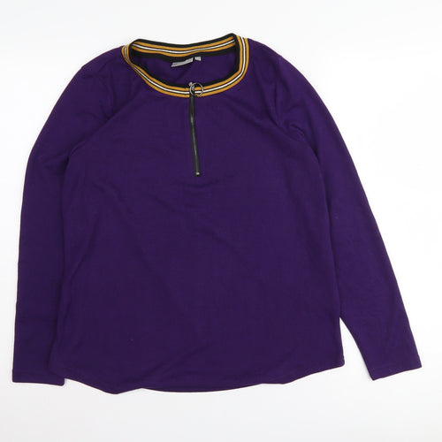 Fransa Women's Purple Pullover Crew Neck Jumper Size S