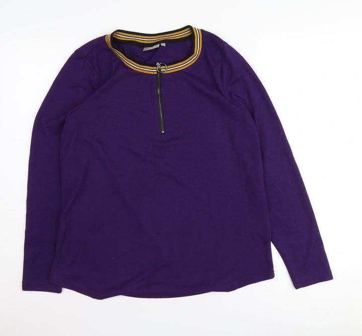 Fransa Women's Purple Pullover Crew Neck Jumper Size S