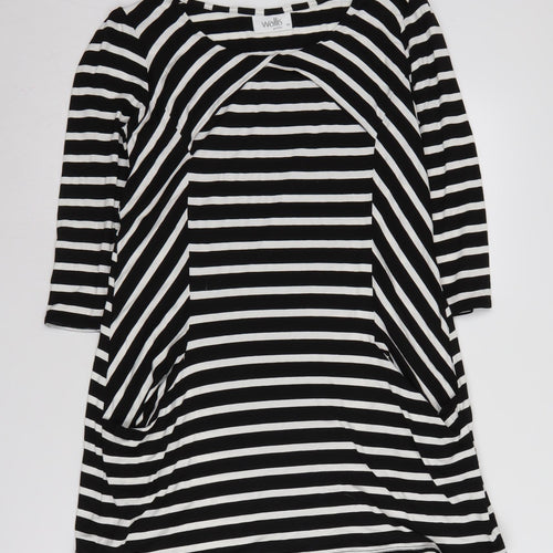 Wallis Petite Women's Black M Striped Jersey Dress