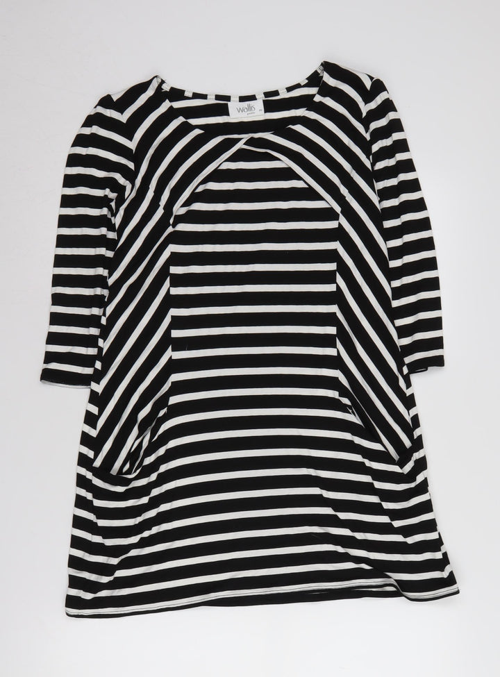 Wallis Petite Women's Black M Striped Jersey Dress