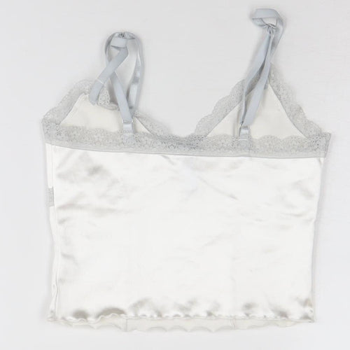 H&M Women Ivory Camisole Top XXS Satin Lace