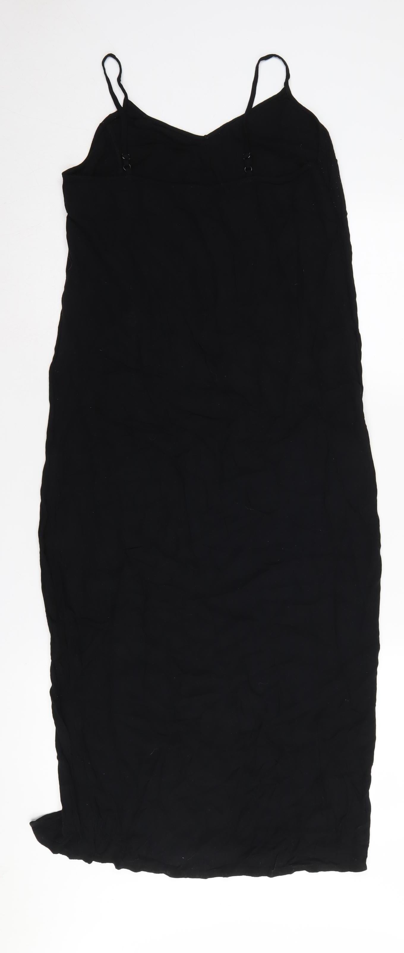 Marks and Spencer Women's Black Midi Slip Dress Size 10