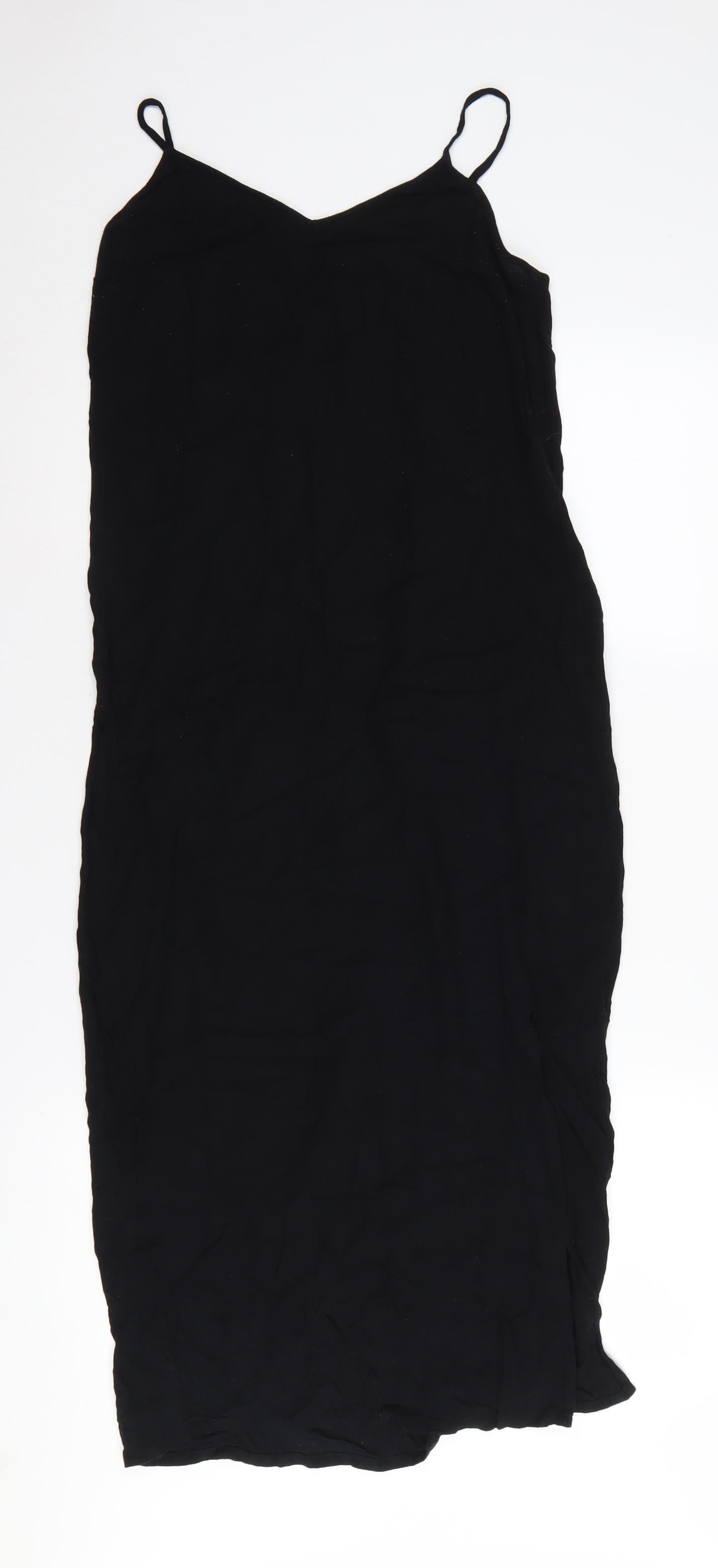 Marks and Spencer Women's Black Midi Slip Dress Size 10