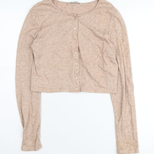 Zara Women's Beige M Cardigan Button Jumper