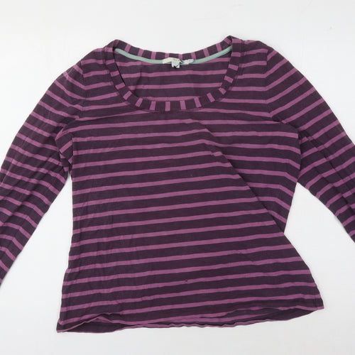 Boden Women's Purple Striped Jersey T-Shirt Size 8