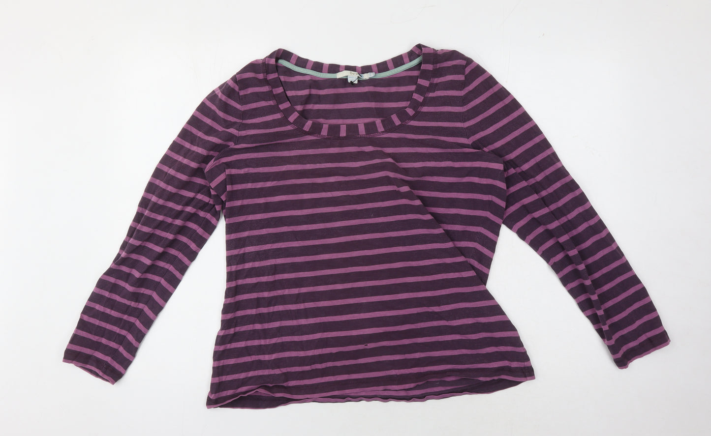 Boden Women's Purple Striped Jersey T-Shirt Size 8