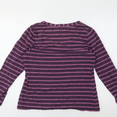 Boden Women's Purple Striped Jersey T-Shirt Size 8