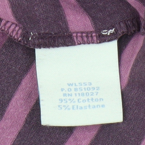Boden Women's Purple Striped Jersey T-Shirt Size 8