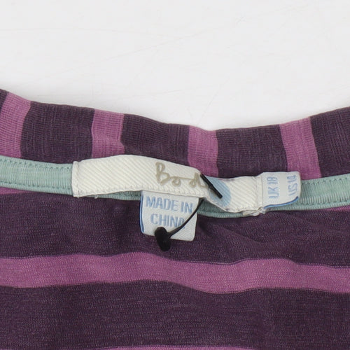 Boden Women's Purple Striped Jersey T-Shirt Size 8