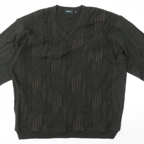 Wolsey Men's Green V-Neck Pullover Jumper 2XL