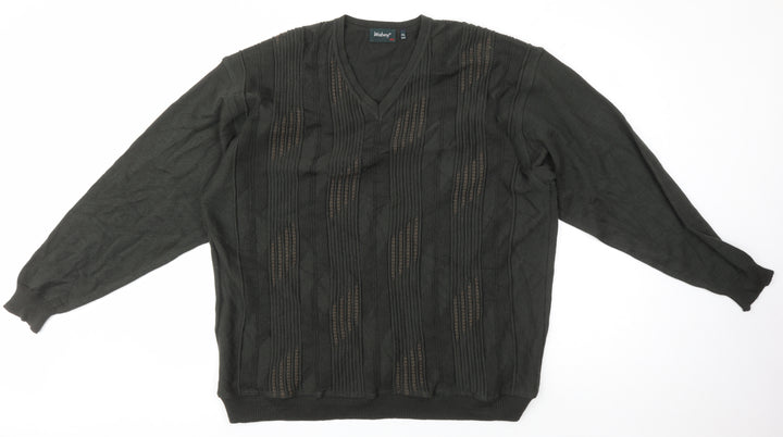 Wolsey Men's Green V-Neck Pullover Jumper 2XL