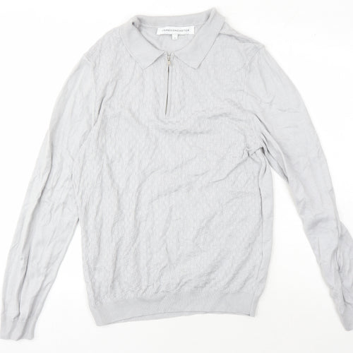 Jameson Carter Men's Grey Full Zip Jumper L