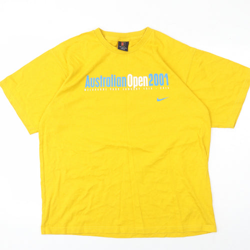 Nike Yellow Graphic Sports T-Shirt XS Unisex Adults