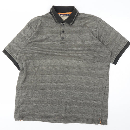 Stylo Men's Grey Short Sleeve Polo - Size L
