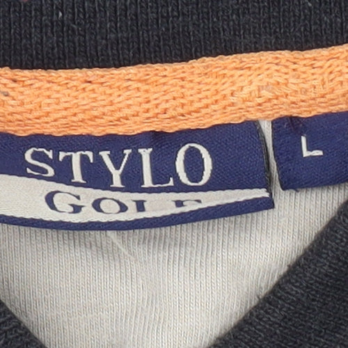 Stylo Men's Grey Short Sleeve Polo - Size L