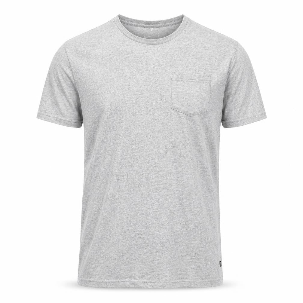 Front view of Nike Grey Men's Athletic Fit Crew Neck T-Shirt, size S