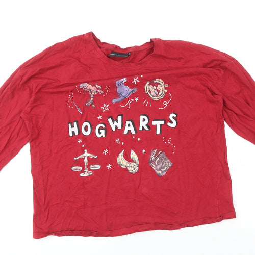 Harry Potter Teens Red Graphic Long Sleeve Top Size 12-14