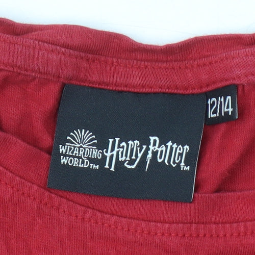 Harry Potter Teens Red Graphic Long Sleeve Top Size 12-14