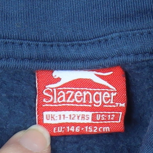 Slazenger Boys Blue Hooded Pullover Sweatshirt 11-12 Years