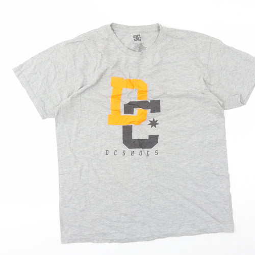 DC Shoes Men's Grey Graphic T-Shirt M Crew Neck Short Sleeve