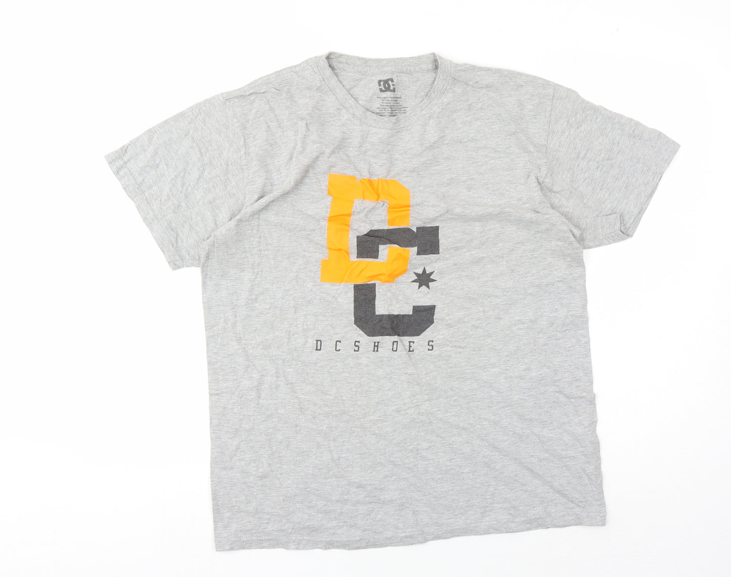DC Shoes Men's Grey Graphic T-Shirt M Crew Neck Short Sleeve