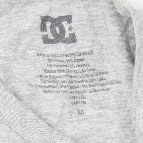 DC Shoes Men's Grey Graphic T-Shirt M Crew Neck Short Sleeve