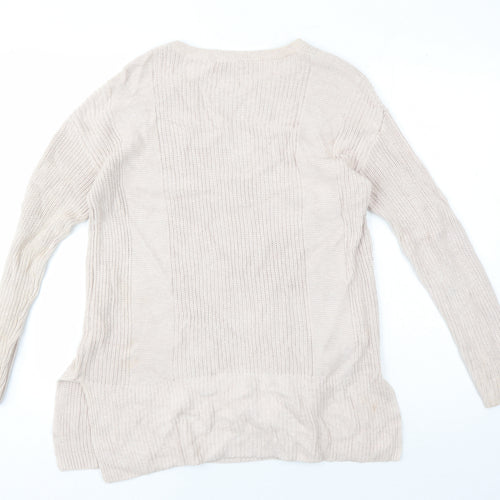 Wrap London Women's Beige Knit Pullover Jumper Size 8