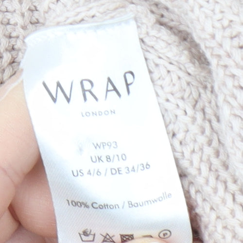 Wrap London Women's Beige Knit Pullover Jumper Size 8