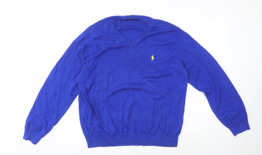 Ralph Lauren Men’s Blue Pullover Jumper XL V-Neck