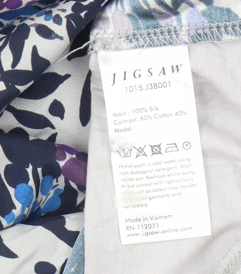Jigsaw Women's Multicoloured XS Silk Floral Blouse