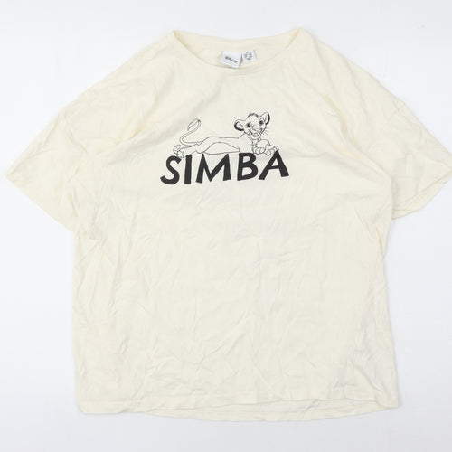 Disney Beige Simba T-Shirt XS Unisex Adults Casual
