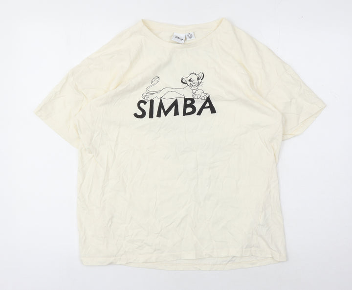 Disney Beige Simba T-Shirt XS Unisex Adults Casual