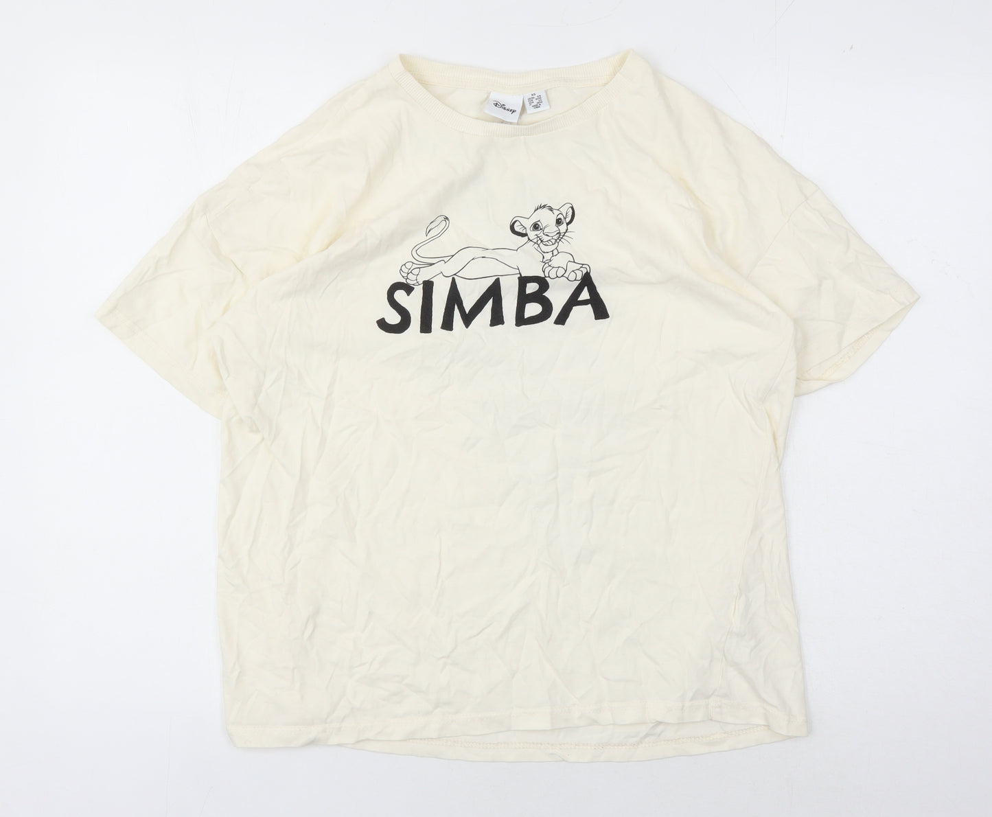Disney Beige Simba T-Shirt XS Unisex Adults Casual