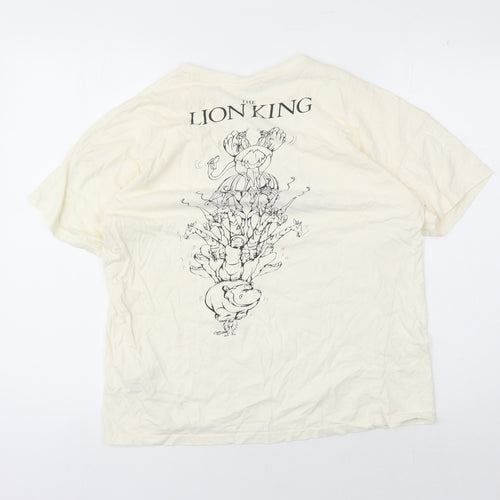 Disney Beige Simba T-Shirt XS Unisex Adults Casual