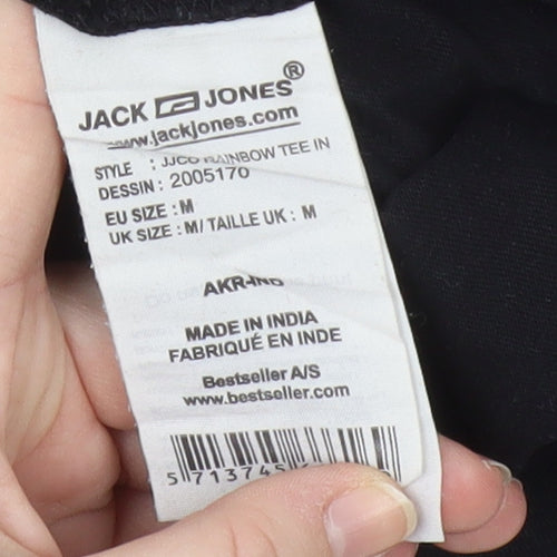 Jack & Jones Men's Black M Logo T-Shirt