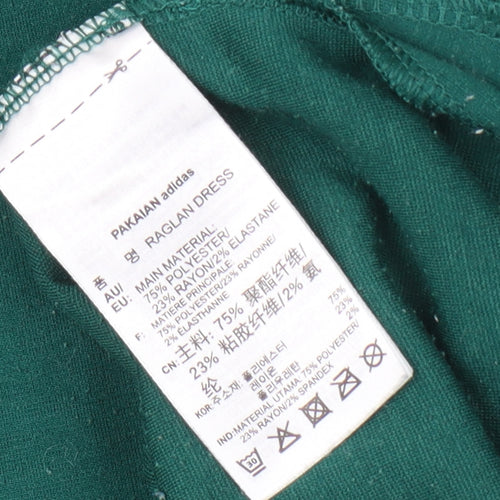 Adidas Men's Green Crew Neck Logo T-Shirt Size 4