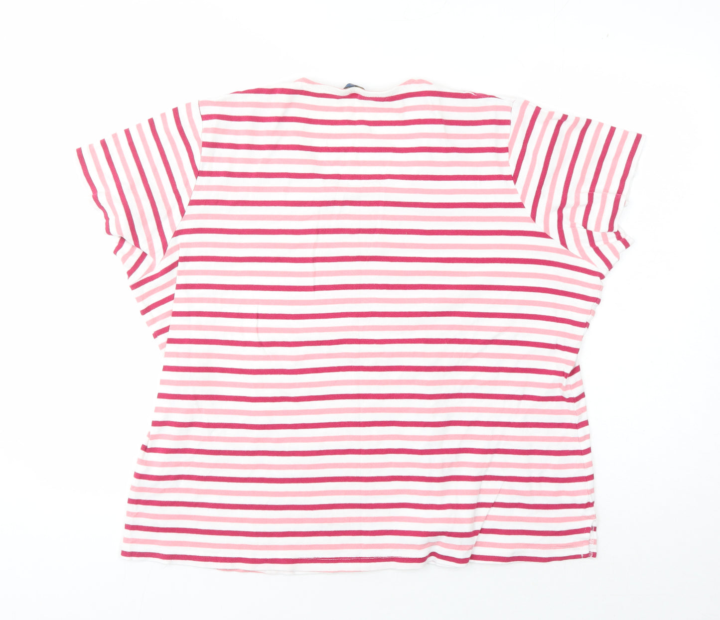 Cotton Traders Women's Pink Striped T-Shirt Size 26
