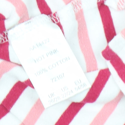 Cotton Traders Women's Pink Striped T-Shirt Size 26
