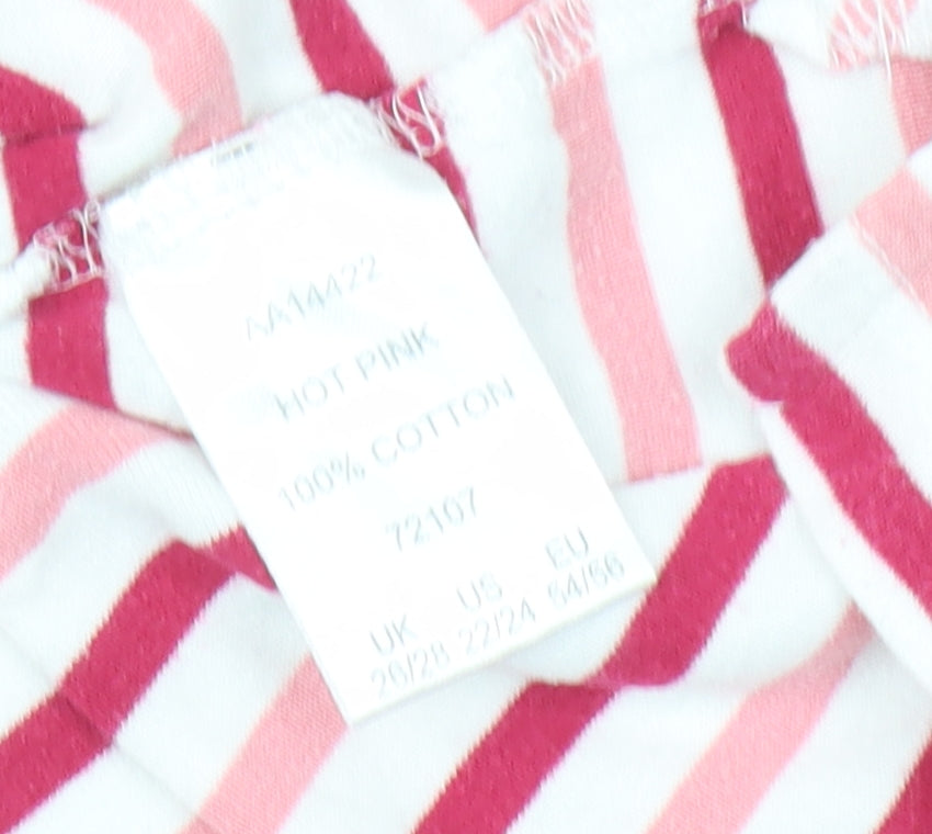 Cotton Traders Women's Pink Striped T-Shirt Size 26