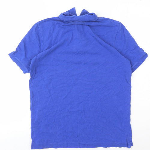 Reiss Men's Blue Cotton Polo Shirt S Short Sleeve