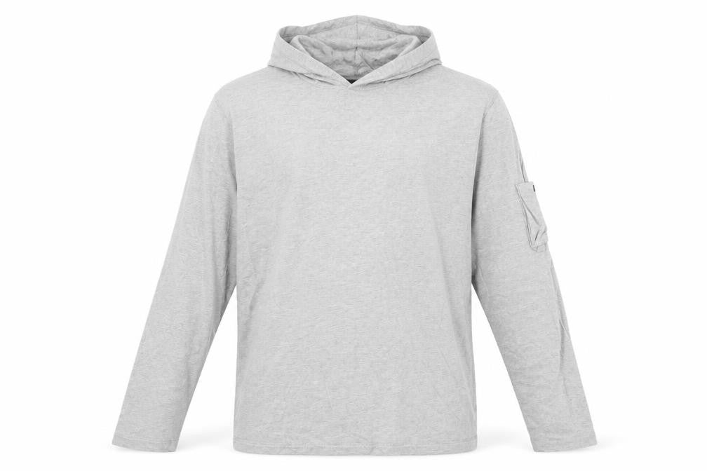 Front view of DKNY Jeans Men’s Grey Pullover Hoodie M