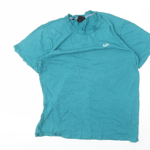 MP Men's Green Cotton Crew Neck T-Shirt, Size M