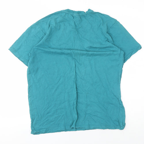 MP Men's Green Cotton Crew Neck T-Shirt, Size M